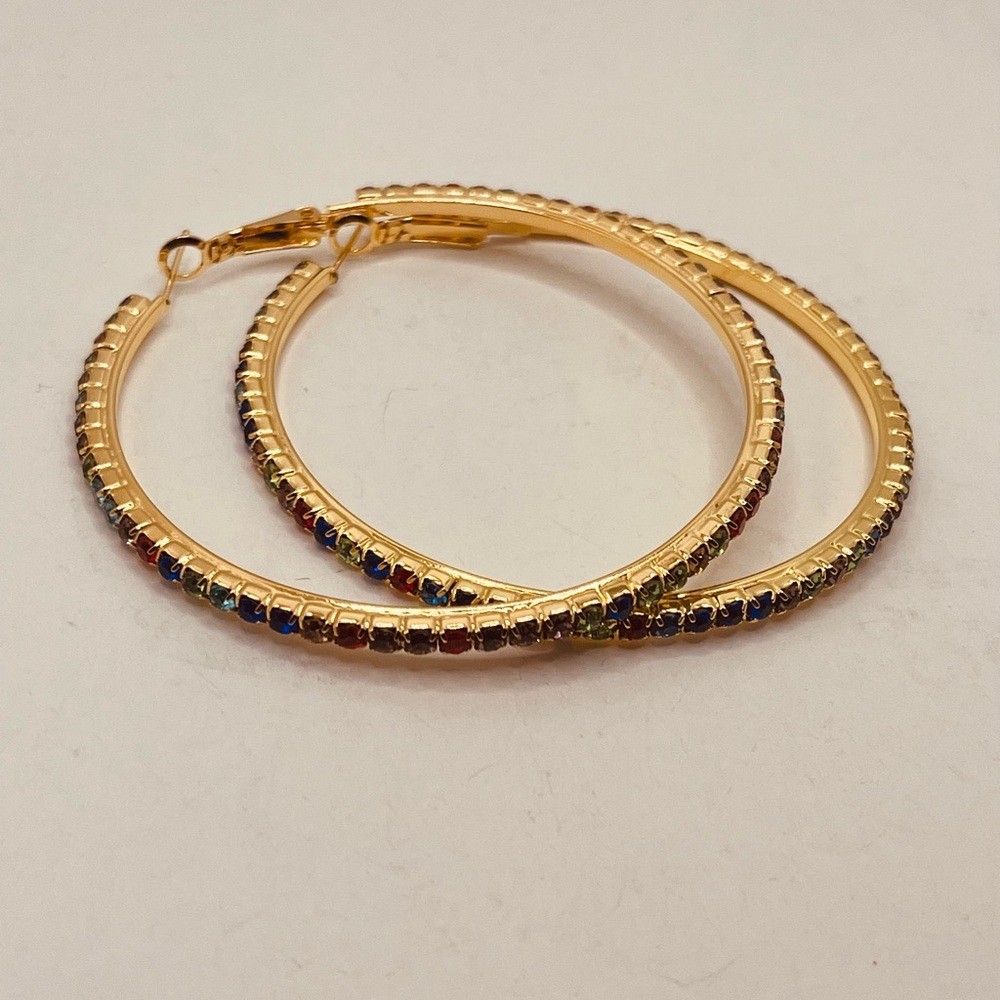 Gold plated earrings for women imitation diamond
